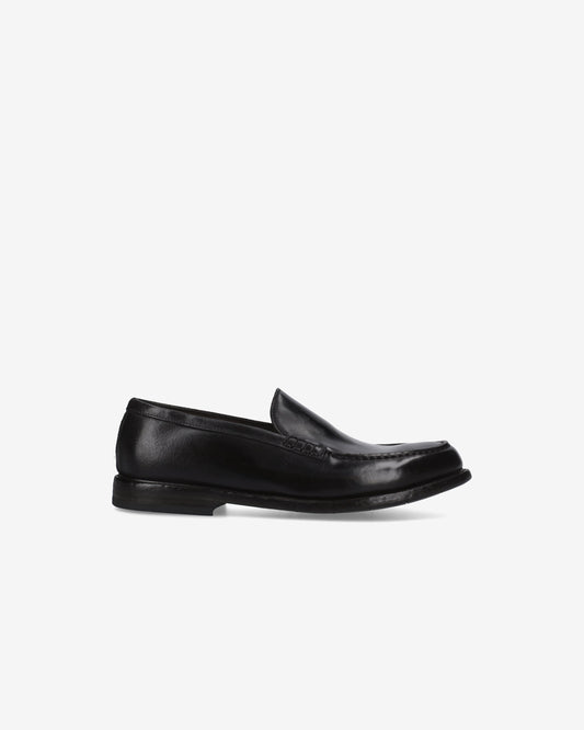 Black Horse Leather Loafer with Leather Sole